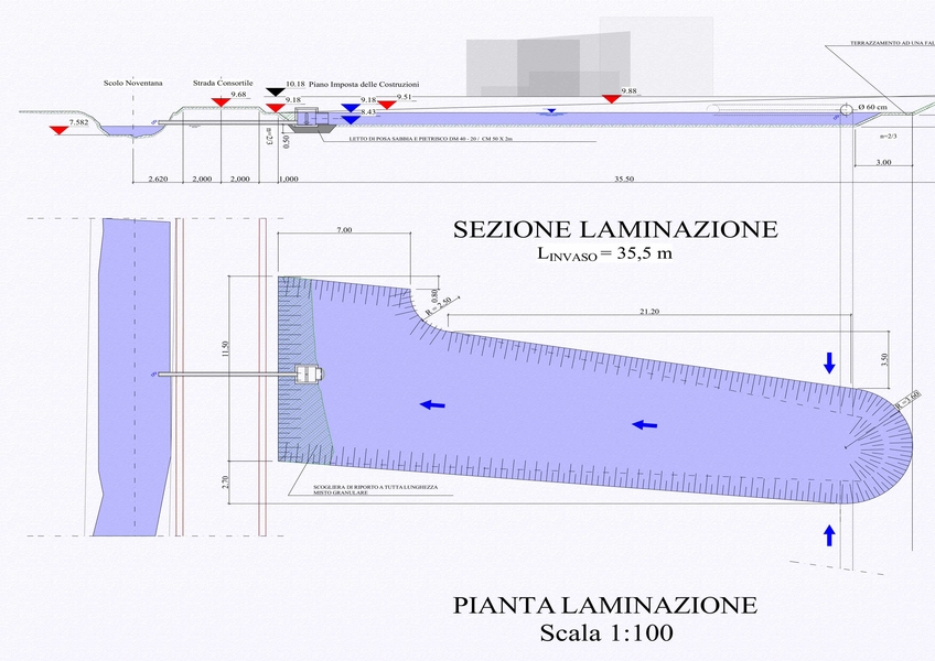 Sezione e Pianta di Laminazione - Dettaglio Tecnico